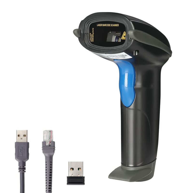 [AUSTRALIA] - Laser 2.4G Wireless 1D Bar Code Scanners Readers for Computers PC Laptop, UNIDEEPLY Barcode Handheld, Hand Scanning Label UPC EAN Reader Gun Cordless Retails, Black 