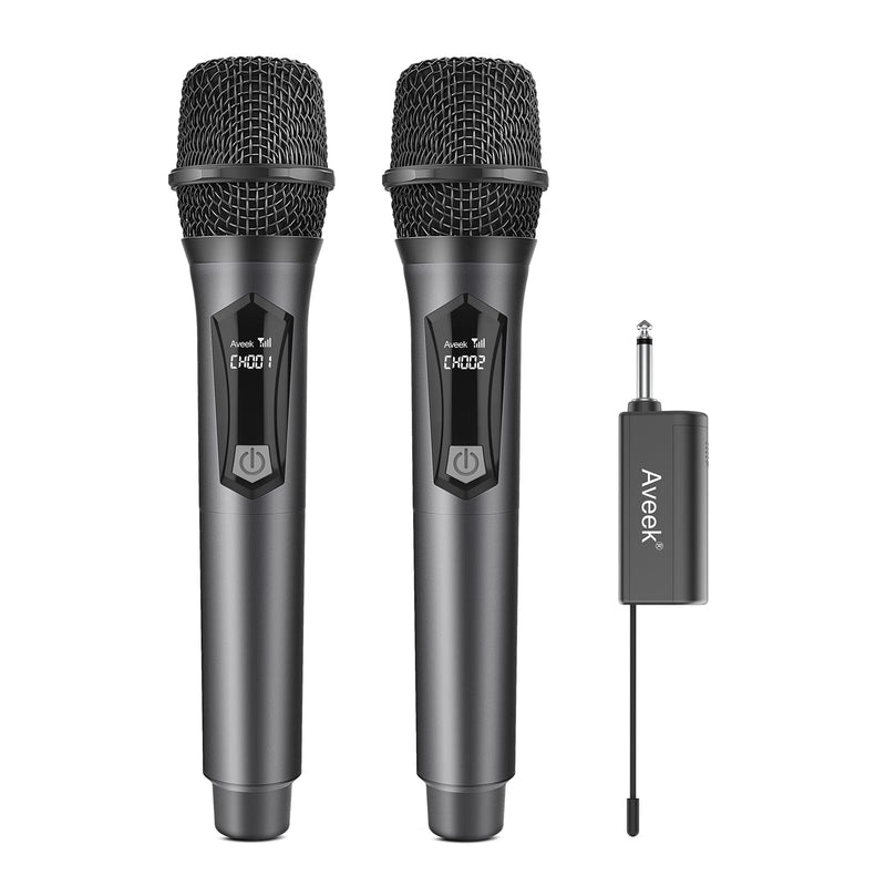 [AUSTRALIA] - Aveek Wireless Karaoke Microphone, Handheld Mic with Rechargeable Receiver, for Powered Speakers and Amplifiers, Karaoke Microphone Set for Singing,Karaoke,Wedding,DJ,Party (2 Packs) 2 Packs 