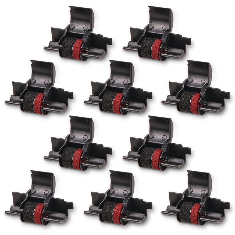 10 Pack Compatible Ribbon Replacement for IR40T IR-40T CP13 MP-12D Use with Sharp EL-1750V, EL-1801V,HR-100TM,HR-170RC,Canon P23-dhv CP13 Printer (Black and Red, Individually Sealed) IR40T 10P