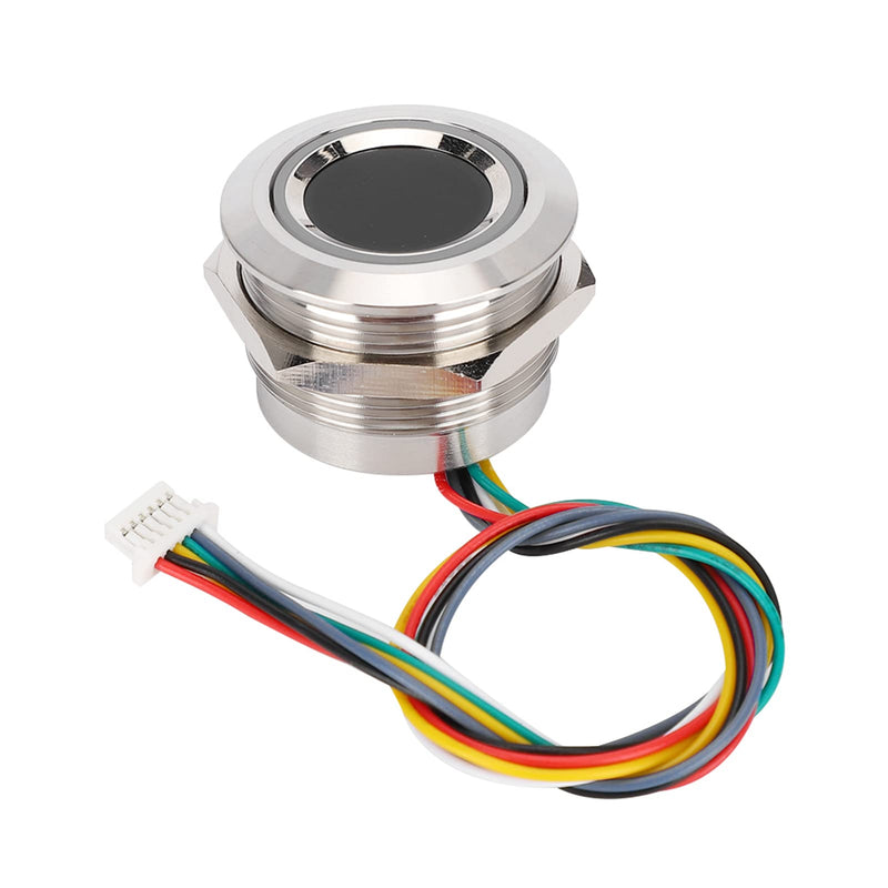 Fingerprint Identification Module, R503 Circular Capacitive Fingerprint Identification Module with 2-Color Ring Indicator Light for Access Control/Help Desk/Security Box