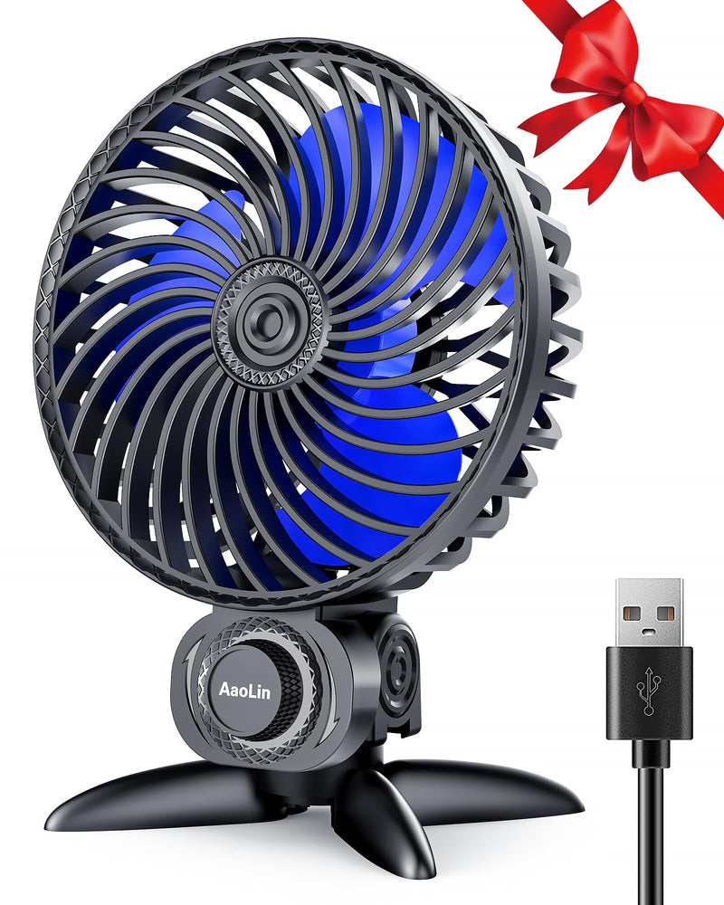 USB Small Fan, Desk Fans with CVT Variable Speeds, Strong Cooling Airflow, Quiet Portable, Desktop Mini Personal Fan for Room, Home,Office, Bedroom-USB Powered Black