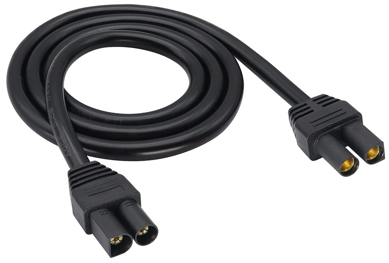 HCFeng EC5 Extension Cable 14AWG EC5 Male to EC5 Female Connector Extension Cable ADS-018 EC5 Male to EC5 Female Extension Cord for RC ESC LI-PO Battery [black-1m/3.3ft]
