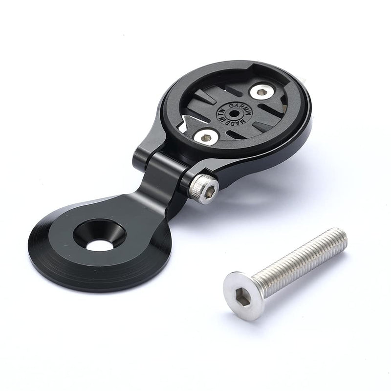 Out Front Bike Stem Mount for Garmin Edge Wahoo Elemnt Bryton Rider Stages Dash Hammerhead Karoo Road Mountian Adjustable Handlebar Mount (Black) Black with stem cap