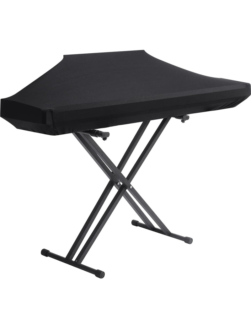 Piano Keyboard Dust Cover - 88 Keys Stretchy Adjustable Electric Piano Music Keyboard Cover for Durable Elastic & Cord Lock, Full Cover Elastic Music keyboard Protector Covers Black