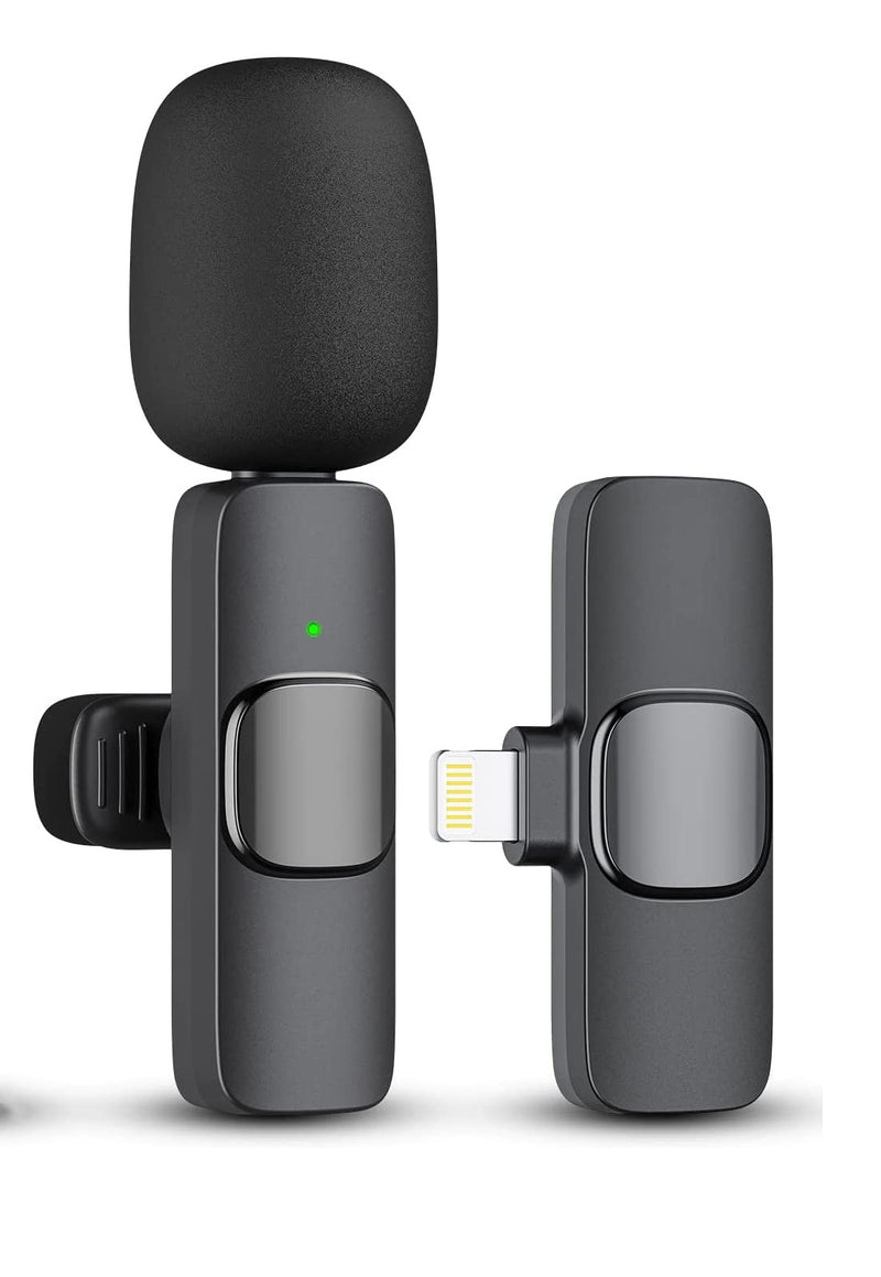 Professional Wireless Lavalier Microphone for iPhone iPad, Cordless Omnidirectional Clip Mic, Plug-Play Microphone for Interview Video Podcast Vlog YouTube Only for iPhone/ iPad 1RX+1TX
