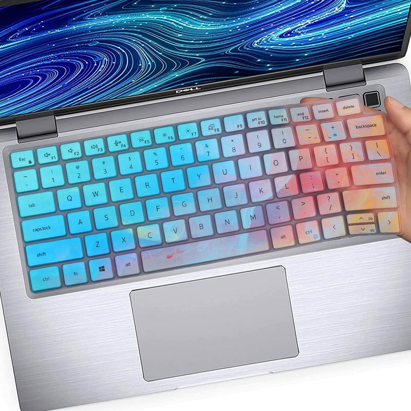 Keyboard Cover Skin for 13.3" Dell Latitude 5320 5330 7330 Notebook, Dell Latitude 5320 5330 7330 2-in-1 Keyboard Silicon Protective Skin Accessories -Colorful Colorful