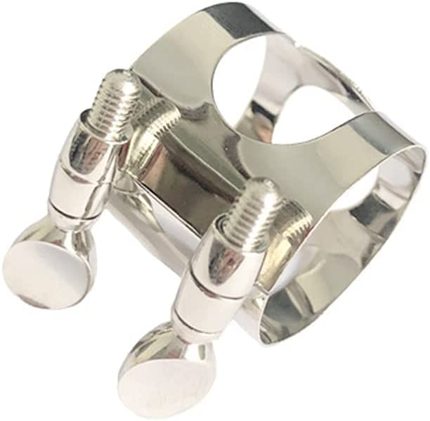 Nickel-plated Silver Clarinet Mouthpiece Ligature with Double Screws Suitable for B Flat Clarinet