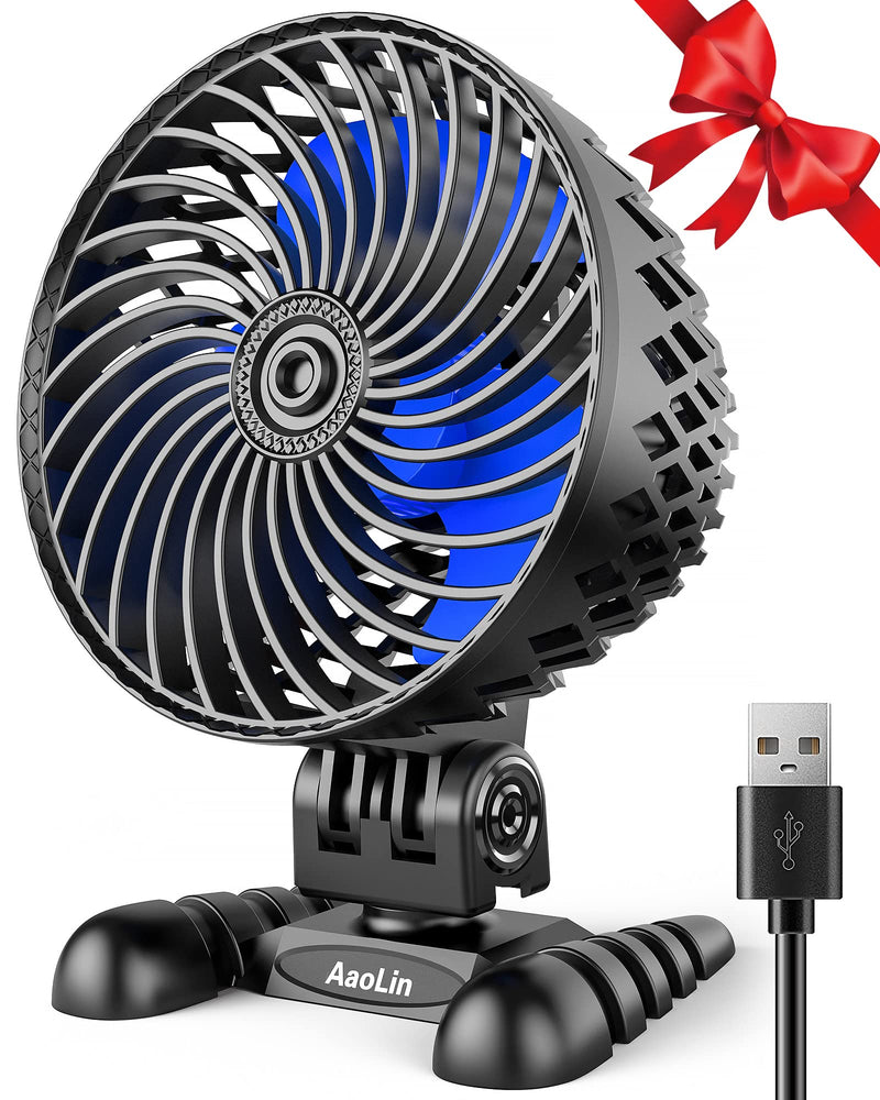 USB Desktop Small Fan, Stepless Speed Adjustment with Multiple Speed Levels, Portable Plug-in Personal Mini Fan,Quiet Powerful Airflow,Suitable for Office Home Dormitory Bedroom, 4.9 Feet Long Cable Black