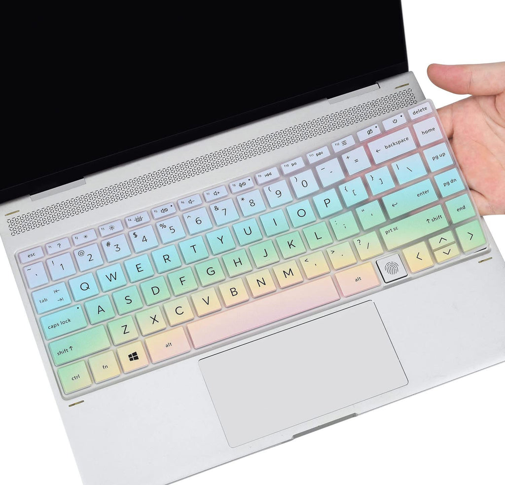 CaseBuy Keyboard Cover for 2023 HP Envy x360 15.6" 15m-EU 15m-ES 15-ep 15-es2083cl 15-es2075cl 15-es2072cl 15t-es100 15-es1035nr 15m-es1013dx es1023dx 15m-eu0033dx eu0013dx /Out Numeric Keypad,Rainbow Colorful
