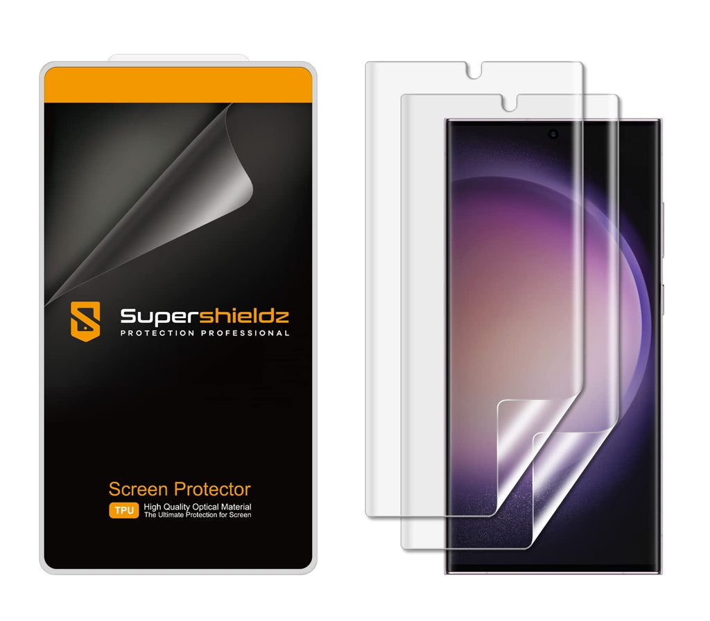 Supershieldz (2 Pack) Designed for Samsung (Galaxy S23 Ultra 5G) Screen Protector, 0.12mm, High Definition Clear Shield (TPU)