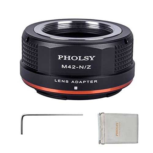 PHOLSY Lens Mount Adapter Compatible with M42 42mm Lens and Nikon Z Camera M42 to Nikon Z