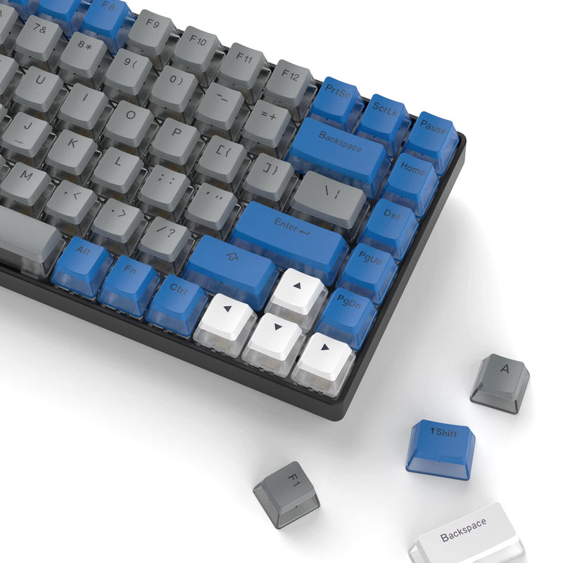 XVX Pudding Keycaps - PBT Keycaps, 165 Keys Keyboard Keycaps, OEM Profile Keycaps Set, Custom Keycaps for 61/68/84/87/82/100 Cherry Gateron MX Switches Mechanical Keyboard - Blue Mothership