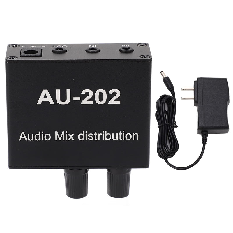 Mini Audio Mixer Aluminum Alloy Portable Stereo Mixer with Power Adapter 100-240V Professional Compact Sound Console for Recording Mixing Live Performance