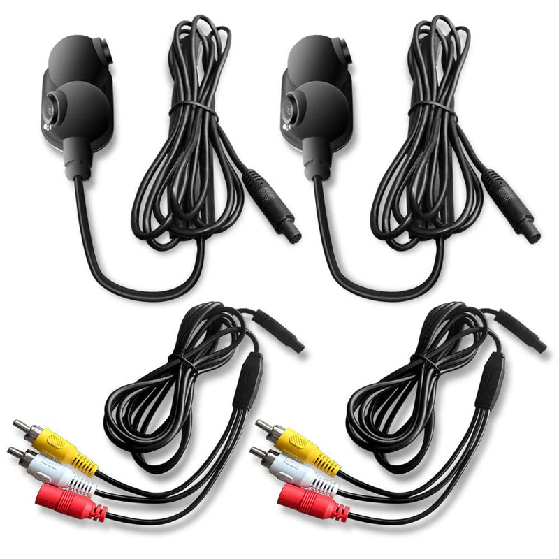 Side Front Rear View Cameras Set Backup Cameras for Truck Car Van Camper with Night Vision and Wide View Angle, Side Mirror Mount, IP68 Waterproof