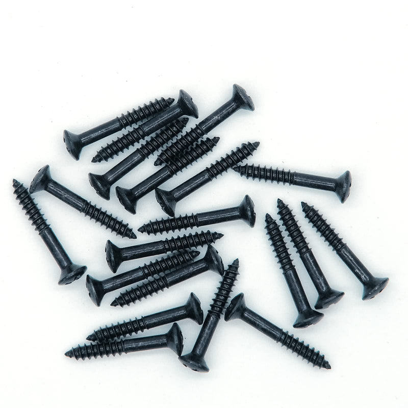 20PCS Guitar Humbucker Pickup Ring Mounting Screws Pickup Frame Surround Screws for Les Paul SG (Black) Black