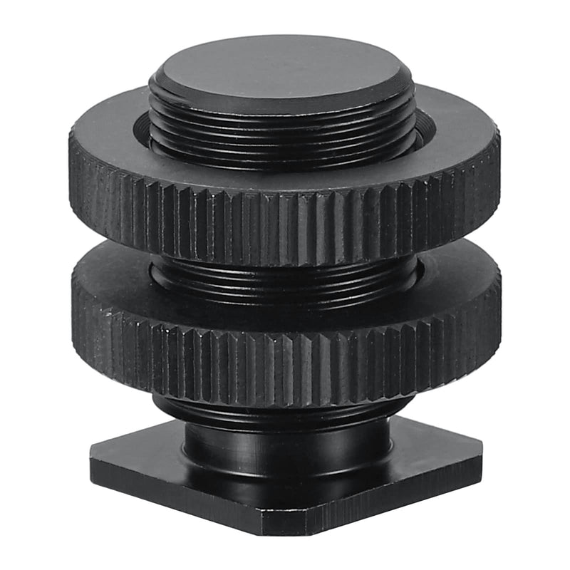 PATIKIL Male 5/8" to Female 1/4" Camera Hot Shoe Mount, Flash Cold Shoe Mount Tripod Screw Adapter for DSLR Rig, Black Male 5/8" to Female 1/4"