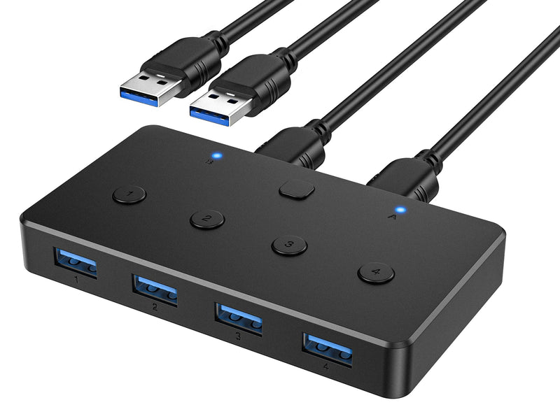 [AUSTRALIA] - ACASIS KVM Switch,USB 3.0 Switcher 2 Computers Share 4 USB 3.0 Ports for Mouse, Keyboard,Printer and More,USB Switch Compatible with Mac/Windows/Linux 