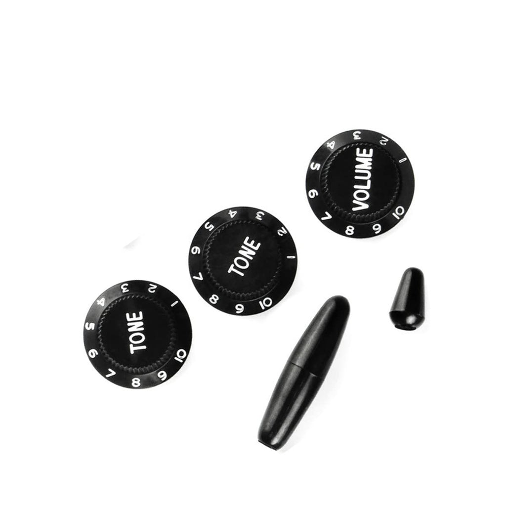 ROLIZO Strat Style Guitar Control knobs 1 Volume and 2 Tone Set for Fender ST Strat Style Guitar Black