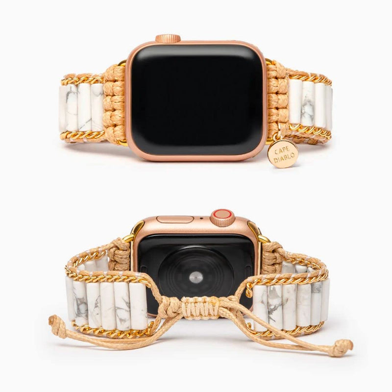 Cape Diablo Heavenly Howlite Handmade Smart Watch Bracelet for Women - Beaded Smart Watch Bracelet for Apple Models 4, 5, 6, 7, 8, 9, SE - 38mm/40mm/41mm/42mm/44mm/45mm One size