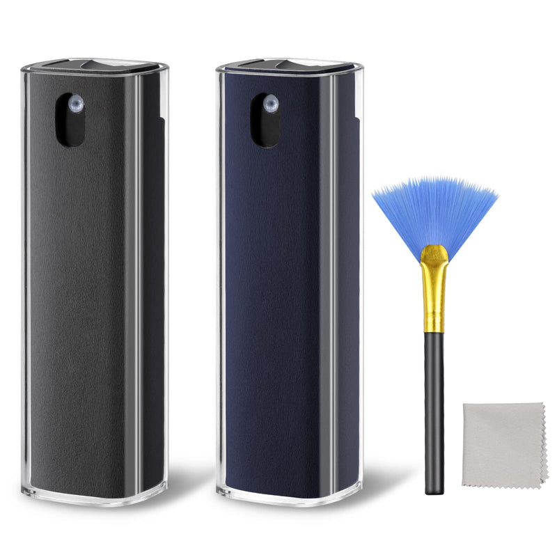 Phone Screen Cleaner Spray, Jiateums Electronics Touchscreen Mist Cleaning Spray for Monitor Tablet TV Tesla OLED Screen Sunglasses - with Brush & Wipe Tool - 2 Pack, Grey Blue