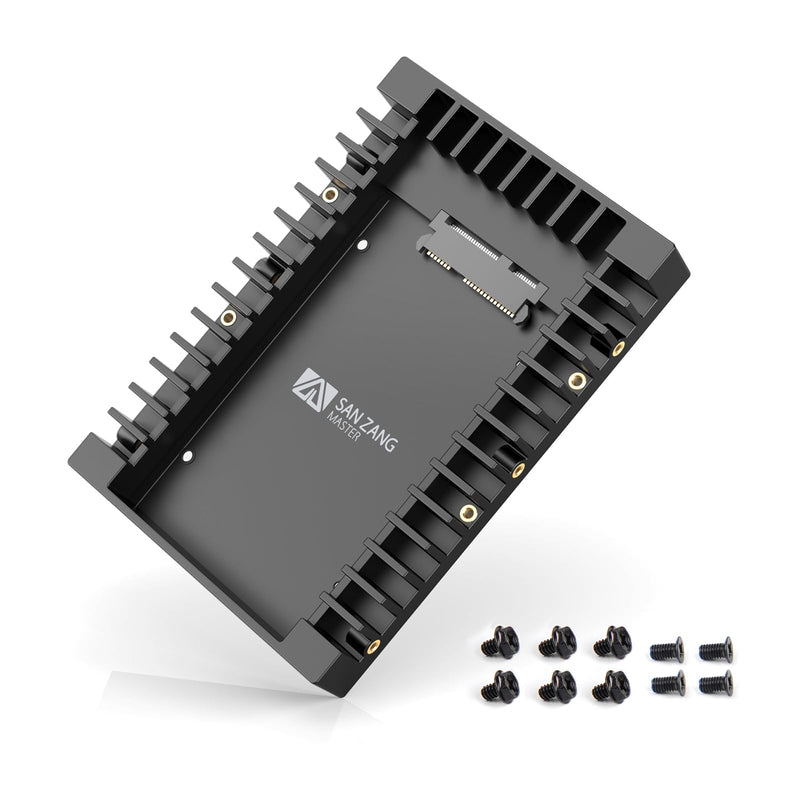 2.5 to 3.5 Hard Drive Adapter, SAN Zang SSD Mounting Bracket SSD Caddy for 7 / 9.5 / 12.5mm 2.5 inches HDD / SSD with SATA III Interface Black