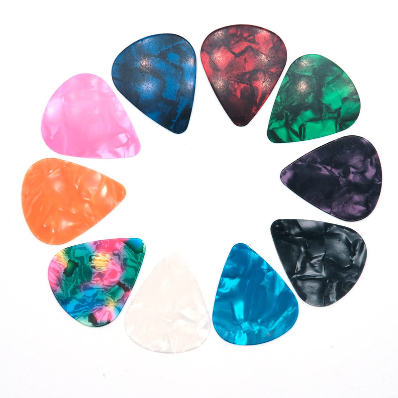 harpfeas 30 PCS Guitar Picks, 3 Different Thickness Abstract Art Colorful Celluloid Guitar Pick Plectrums For Bass, Electric, Acoustic Guitars Includes 0.46mm, 0.71mm, 0.96mm(Color Random)