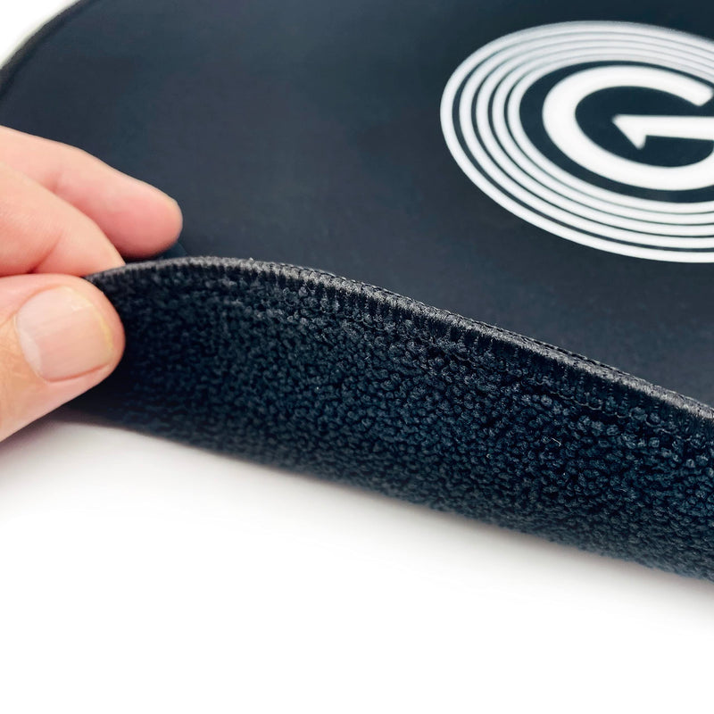 [AUSTRALIA] - GrooveWasher Big 'G' Record Cleaning Mat – Professional Work Mat for Cleaning Vinyl Records, Lg 16” Dia, Thick Double Layered Microfiber, Protect Delicate Vinyl Records While Cleaning 