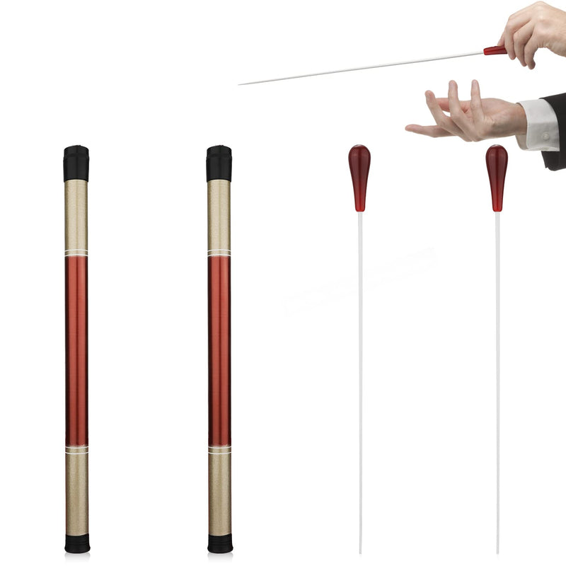 2 Sets Music Conductor Batons with Dulcimer Cylinders, Orchestra Baton Conducting Baton Orchestra Conductor Baton for Orchestra Concert Theater Band