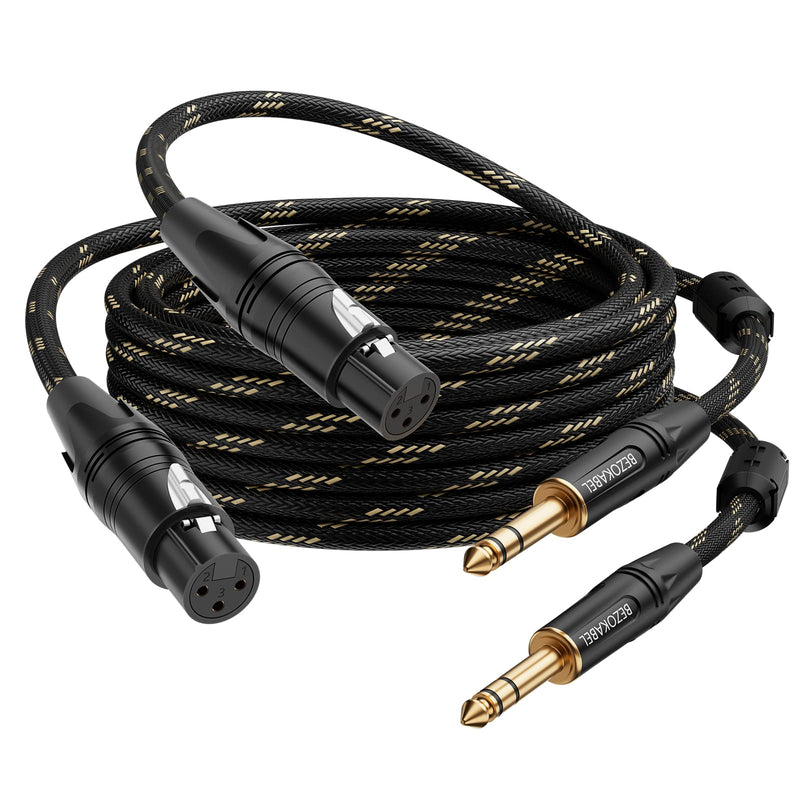 XLR to 1/4 Inch (6.35mm) TRS Cable, Balanced XLR Female to 1/4 Inch TRS Adapter, 6FT 2Pack XLR Female to 6.35