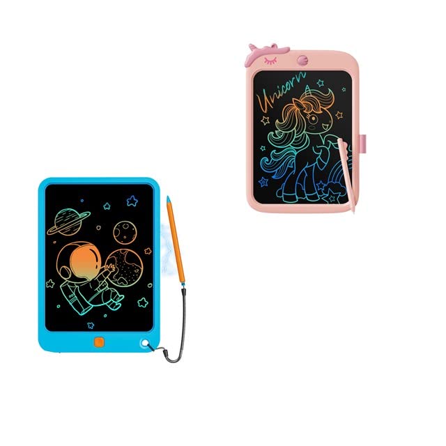 10 Inch LCD Writing Tablet for Kids Pink+Blue