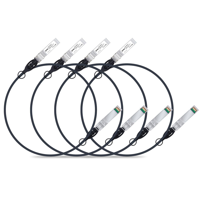 ipolex 10G SFP+ Twinax Cable, Direct Attach Copper(DAC) Passive Cable, 1.5m (4.92ft), for Cisco SFP-H10GB-CU1.5M, Meraki, Ubiquiti, Mikrotik, Intel, Netgear, D-Link, Supermicro, TP-Link, 4 Pack Black