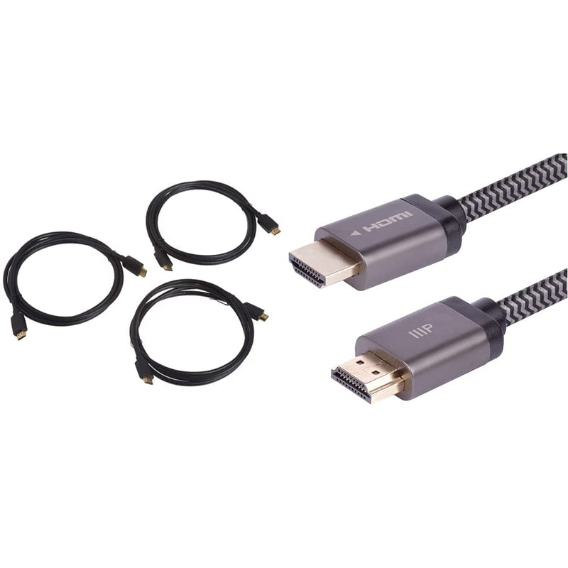 Monoprice 8K HDMI 2.1 Cable Bundle - 8K@60Hz, 48Gbps, Dynamic HDR, eARC, Gaming Consoles Compatible, 3-Pack 6 Feet & 10 Feet 3 Pack Cable + HDMI 2.1 Cable 10 Ft