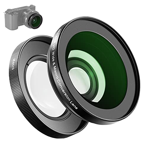 NEEWER 40.5mm HD Wide Angle Lens Compatible with Sony ZV-1F ZV-E10 A5000 for ZV-E10 (Black)