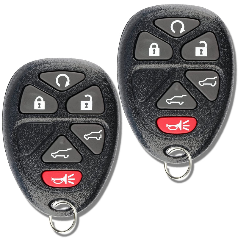 [AUSTRALIA] - KeylessPros 6-Button Keyless Entry Remote Key Fob Replacement, Compatible with 2007-2014 Cadillac Escalade, GMC Yukon, Chevy Tahoe Suburban, 2009-2017 Traverse 15913427, OUC60270 (2-Pack) 6-BTNx2 