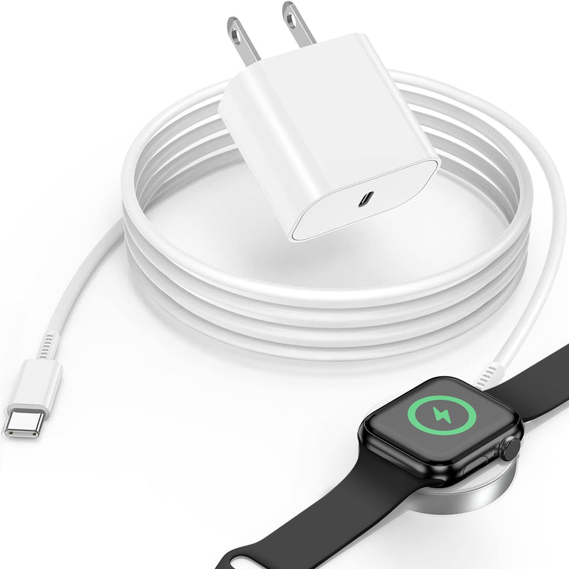 Cabepow for Apple Watch Charger,USB C Magnetic Apple Watch Charging Cable 6FT with 20W USB C Charger Block for iWatch Series Ultra/9/8/7/6/SE/SE2/5/4/3/2/1-White White