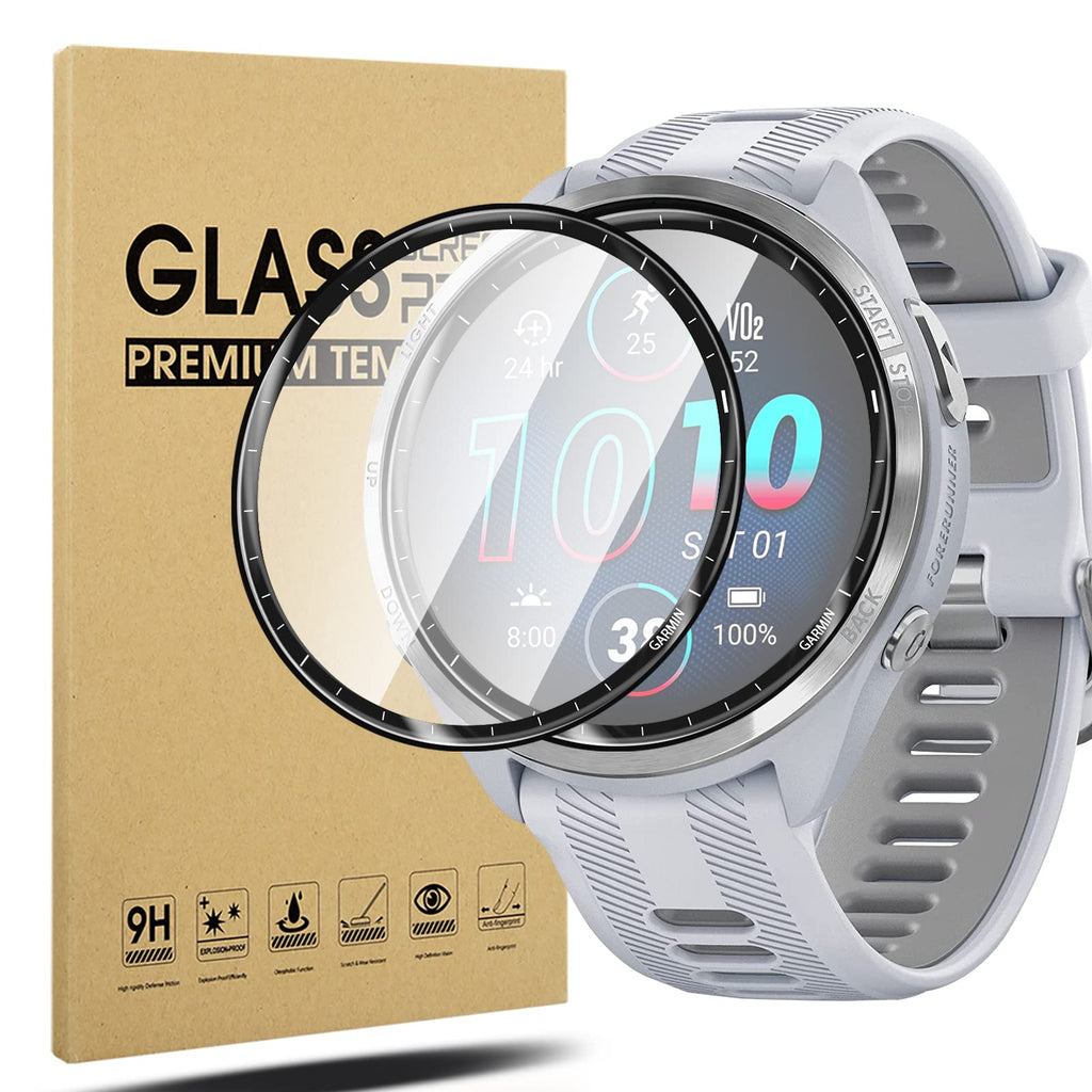 Suoman 2-Pack for Garmin Forerunner 965 Screen Protector, [Anti-Scratch] Ultra-thin Screen Protector 2.5D 9H for Garmin Forerunner 965 Smartwatch