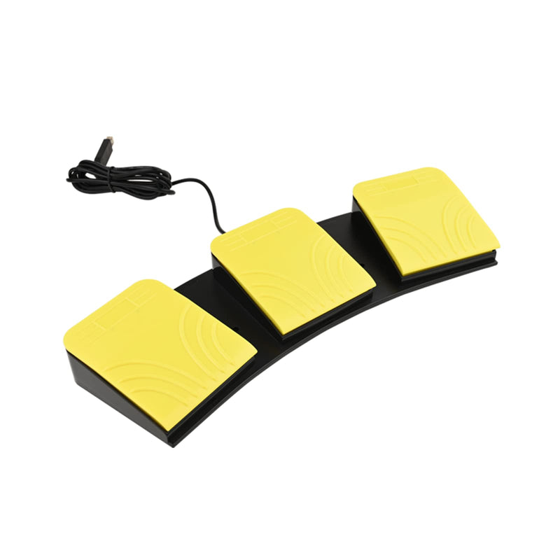 [AUSTRALIA] - USB Foot Pedal for PC Gaming,Optical Control Foot Switch,Computer Map Mouse Keyboard Hotkey Combination Key Keypress Simulator Program Page Turner Transcription HID (Triple Pedal) Triple Pedal 