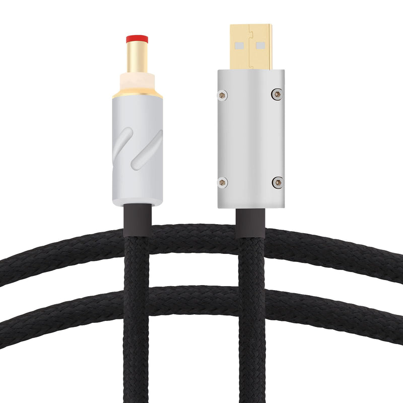 14AWG USB to DC Power Cable Gold Plated USB to 2.5mm DC Plug Audio Cord(2M) | Audio Cable OCC Copper Silver Plated Audiophile DC cable Linear USB Charger Cord- Fast Charging USB2.5mm 2M