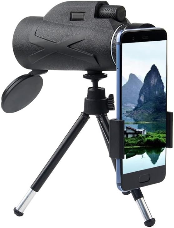 [AUSTRALIA] - 80x100 high-Definition monocular Telescope, Adult and Smartphone Adapter and Tripod, Night Vision monocular Telescope for Hunting, Star Watching, Bird Watching, Wildlife Camping, Hiking (Black) 