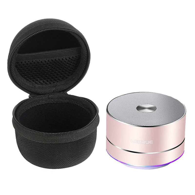 LENRUE Portable Wireless Bluetooth Speaker with Built-in-Mic,Handsfree Call,AUX Line,HD Sound and Bass for iPhone Ipad Android Smartphone and More (Pink+case) Pink+case