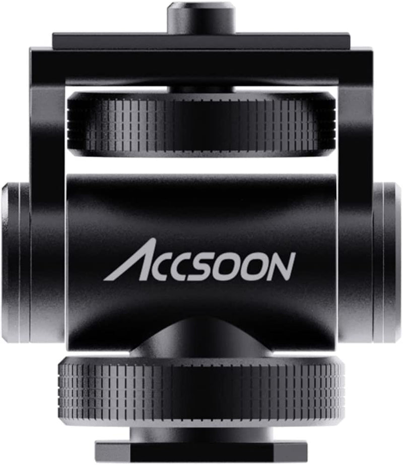 Accsoon Adjustable Cold Shoe Accessory Mounting Bracket AA-01 Field Monitor Mount Holder 1/4" Multi-Directional Cold Shoe Mount Adapter with 1/4"-20 Thread Mount Video Accessories
