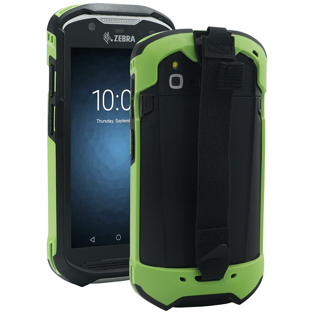 Protective Cover Bumper Case Rugged Boot with Hand Strap for Zebra TC51 TC510K TC52 TC56 TC57 (Green) Green