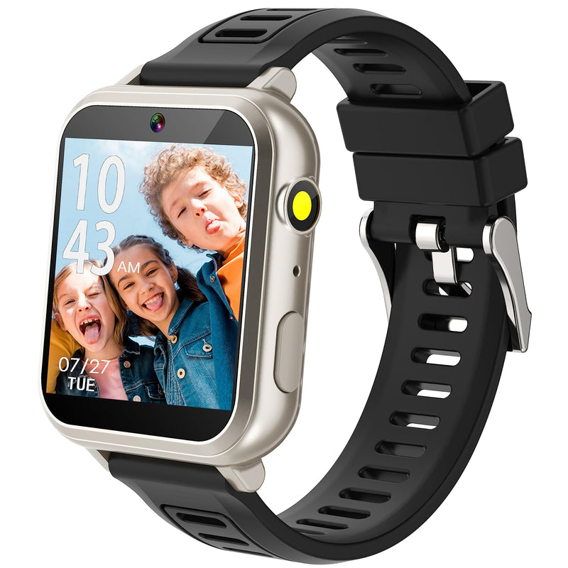 Kids Game Smart Watch for Kids with 24 Puzzle Games HD Touch Screen Camera Video Music Player Pedometer Alarm Audiostory Flashlight 12/24hr Kid Watch Gift for 4-12 Year Old Boys Girls Toys for Kid Silver Black