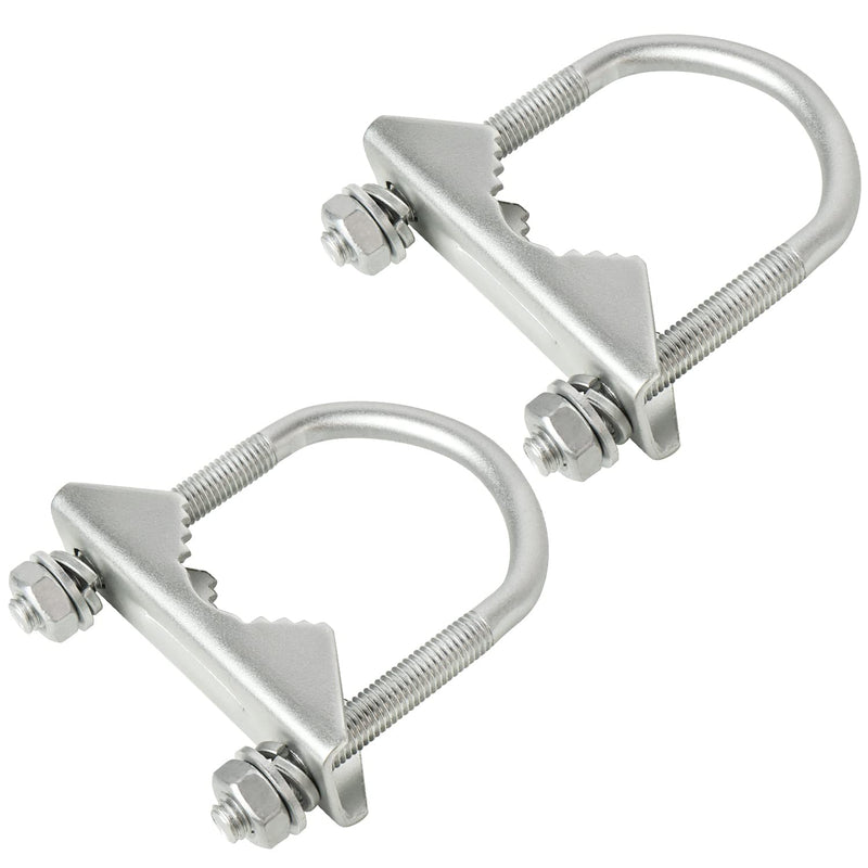 XRDS-RF Antenna Mount Clamp U-Bolt 2 PCS, Stainless Steel Antenna Mast Clamp V Jaw Block with U Bolts for Outside Home Antenna