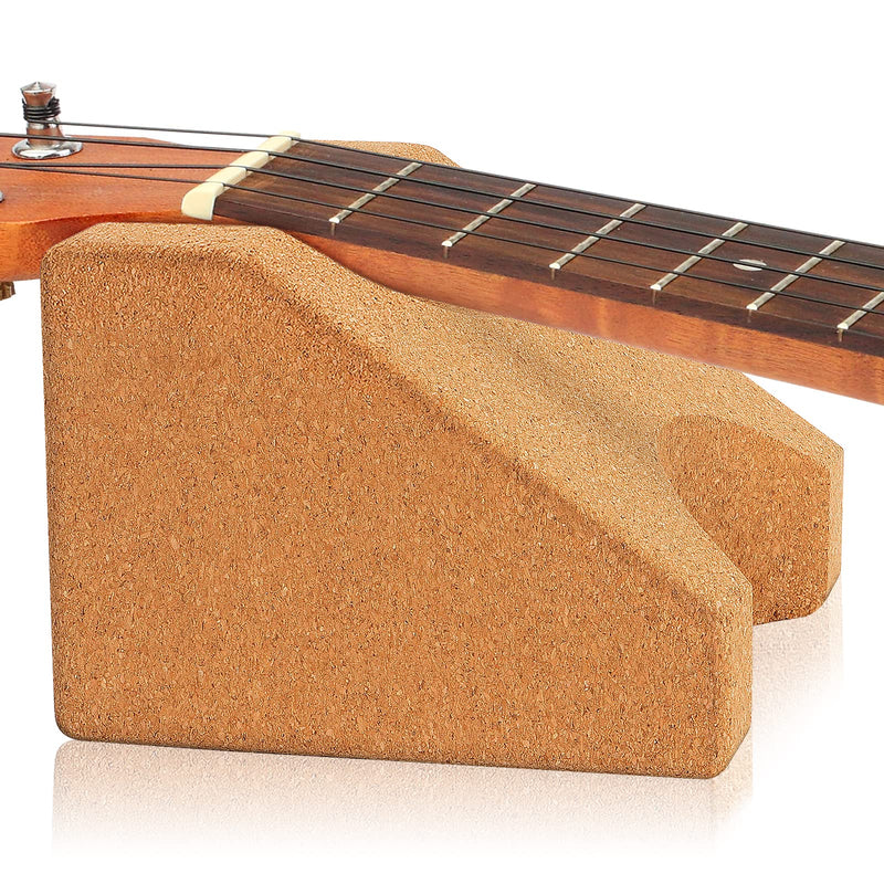 Cork Guitar Neck Rest, Guitar Neck Cradle Support Pillow, Guitar Accessories for Repair, Maintenance, Cleaning, String Instrument Luthier Tool, 100% Natural Cork Die-Cast Cut Granule gold