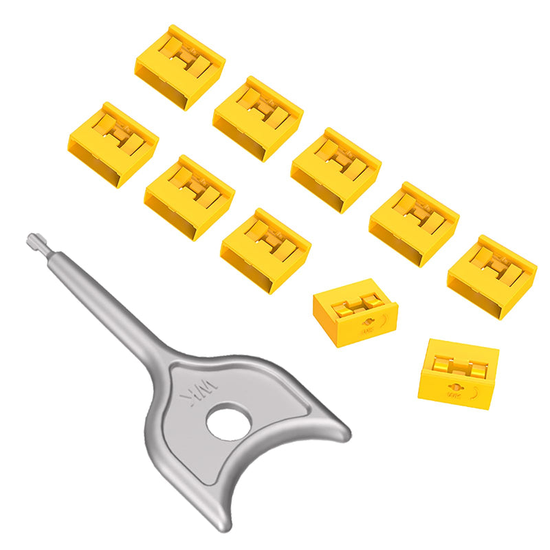 10Pcs USB Port Blocker with 1 Key,Locking USB Port/Dust Blocker,USB-A Dust Cap Female Port Plug Protector, Compatible with USB-A Ports,Computers,TVs,Routers (Yellow) 10+1 Yellow