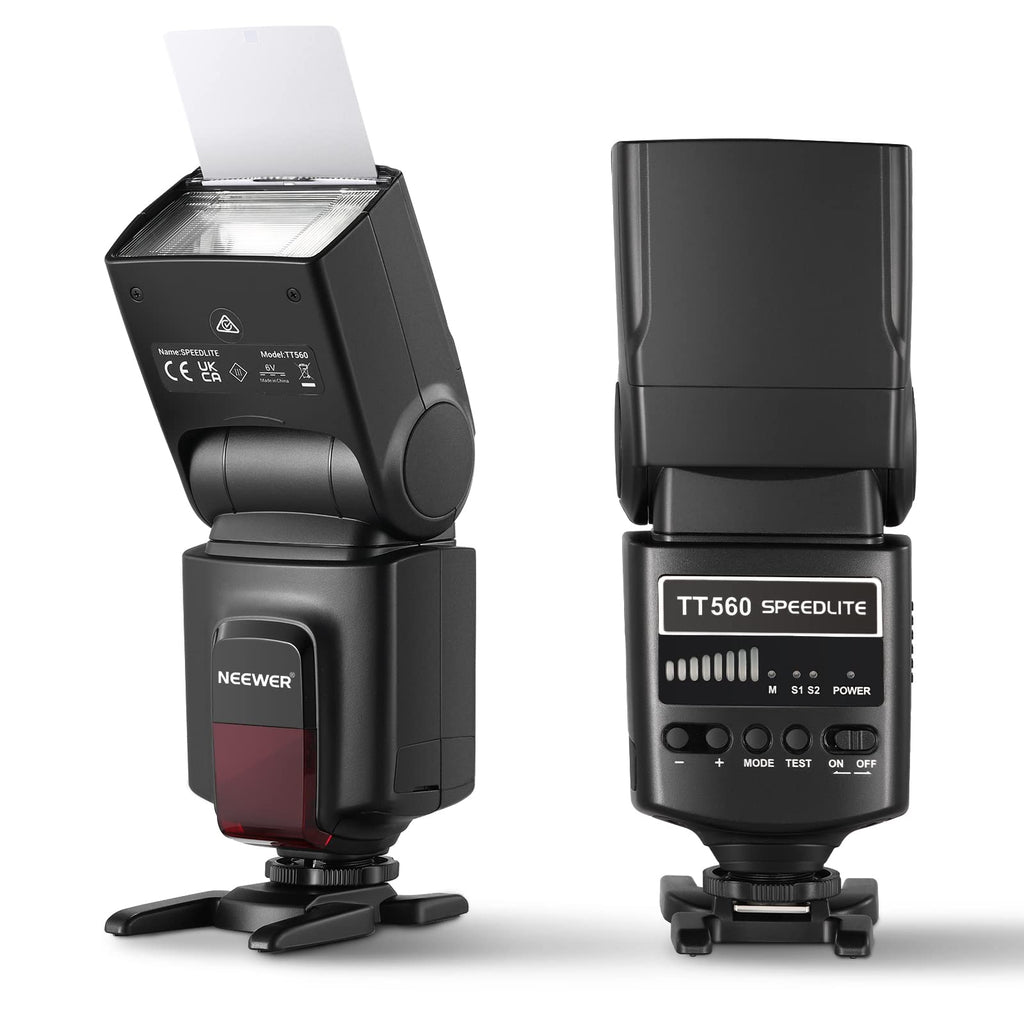 NEEWER TT560 Camera Flash Speedlite 5500K with Standard Hot Shoe Mount Compatible with Canon Nikon Panasonic Olympus Pentax Fijifilm and Other Digital Cameras