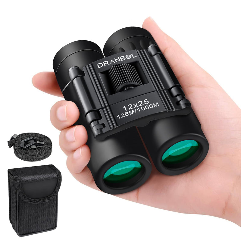 12X25 Mini Pocket Binoculars for Adults Kids, Small Compact Binoculars for Bird Watching, Opera Concert 12X25-Black