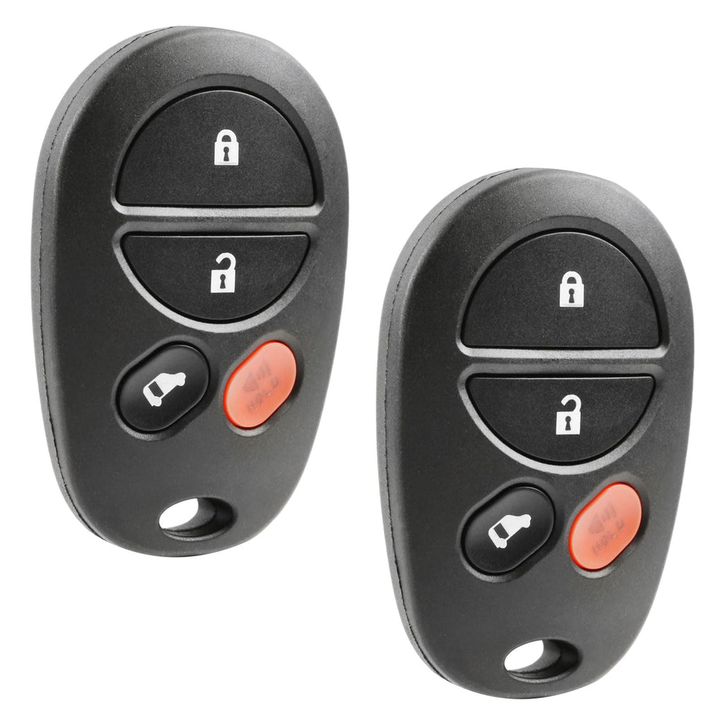 USA Remote Replacement Fits Toyota Sienna Van Key Fob Control 4btn GQ43VT20T Set of 2 Two