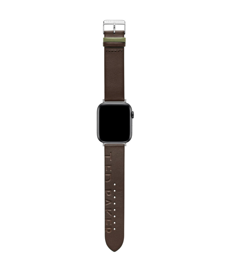 Ted Baker Brown Ted Engraved Leather Strap for Apple Watch® (Model: BKS42F120B0)